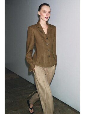 ZARA ZW COLLECTION LINEN BLEND BLAZER
